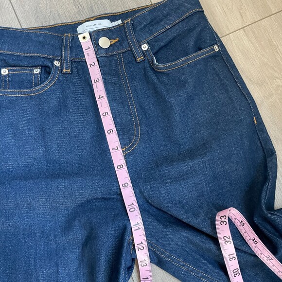 & Other Stories high rise wide leg flare blue jeans size 25 - Picture 8 of 10